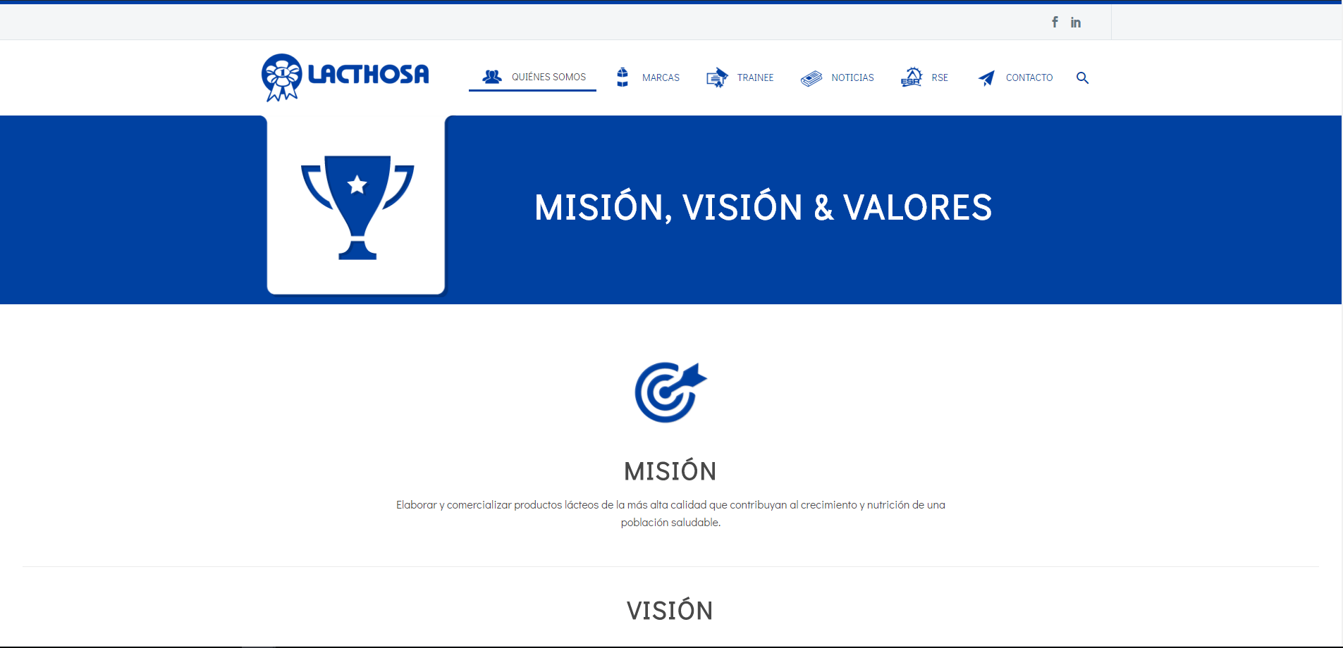 Misión, Visión y Valores de Lacthosa empresa hondureña